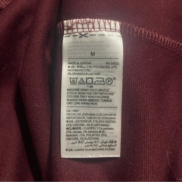 NWT Old Navy Maroon Burgundy 3/4 Ruffle Flute Sleeve Sheath Dress - Picture 5 of 5